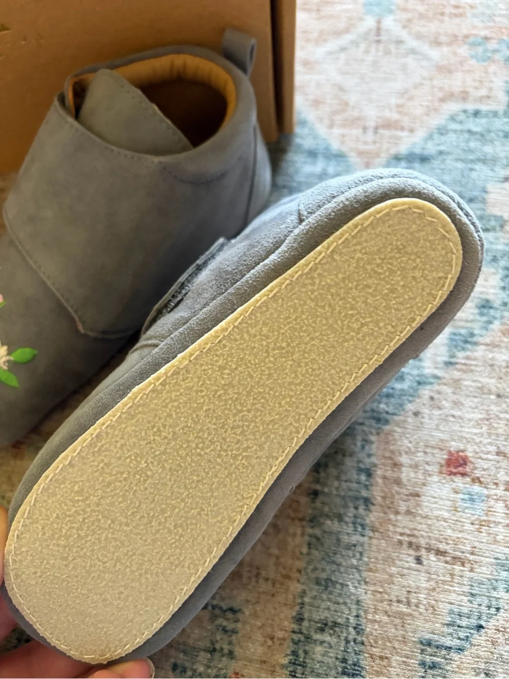 NIB $65 Konges Sløjd Mamour Embroidered Suede Slippers Euro 28, US 10.5